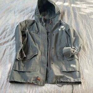 Abercrombie khaki green light weight coat 100% cotton